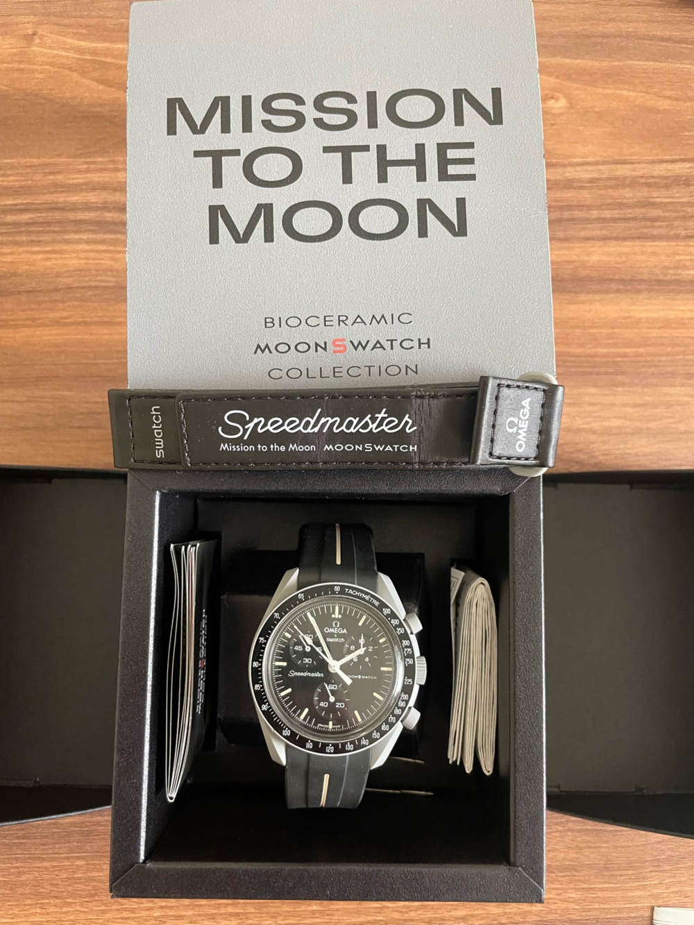 Swatch Speedmaster MoonSwatch Black and Silver Bioceramic Watch